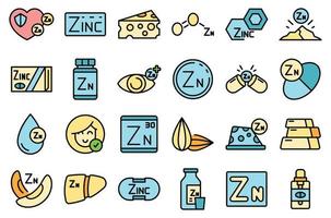 iconos de zinc establecer vector plano