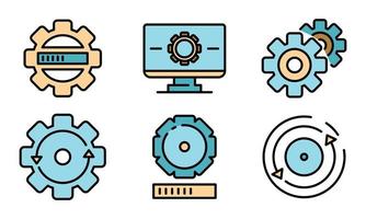 System update icons vector flat