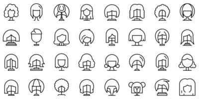 Wig icon, outline style vector