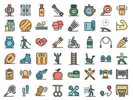 Outdoor fitness icons vector flat