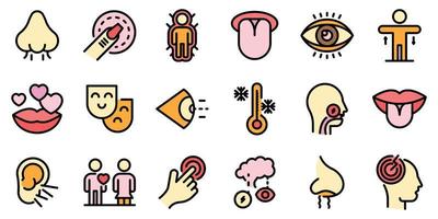 Senses icons set vector flat