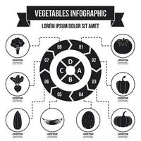 Vegetables infographic concept, simple style vector