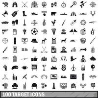 100 iconos de destino, estilo simple vector