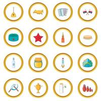 Russia icons circle vector