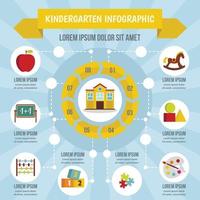 Kindergarten infographic concept, flat style vector