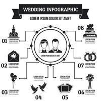 Wedding infographic concept, simple style vector