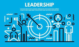 Leadership banner, outline style vector