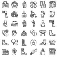 Bandage icons set, outline style vector