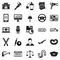 conjunto de iconos del departamento de transporte, estilo simple vector