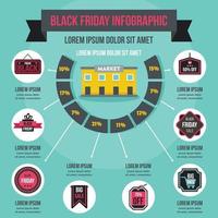 Black Friday infographic concept, flat style vector