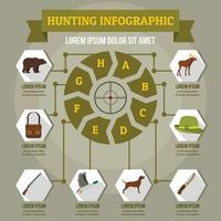 concepto infográfico de caza, estilo plano vector