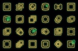 Ravioli icons set vector neon
