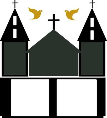 illustration of a church with a dove icon on ascension day with a minimalist design concept.perfect for background ascension day.