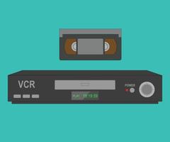 VCR VHS Player with VHS Video Cassette vector