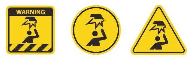 Beware Overhead Obstacles Symbol Isolate On White Background,Vector Illustration vector