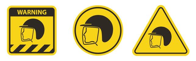 Wear Safety Helmet Symbol Isolate On White Background,Vector Illustration EPS.10 vector