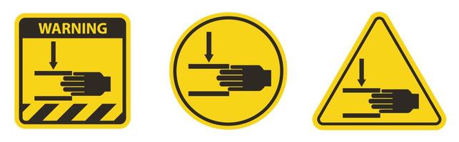 Beware Of Crushing Hand Symbol Isolate On White Background,Vector Illustration EPS.10 vector