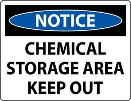 Notice Chemical Storage Area Keep Out Sign vector