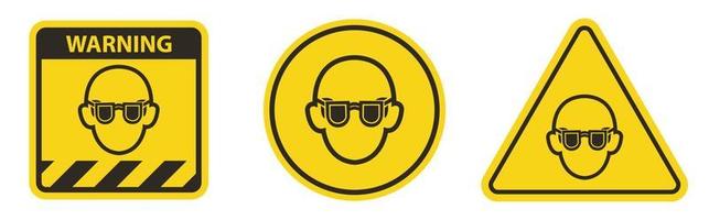 Symbol Wear Safety Glasses Sign Isolate On White Background,Vector Illustration EPS.10 vector