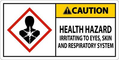 Caution Health Hazard GHS Sign On White Background vector