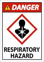 Danger Respiratory Hazard GHS Sign On White Background vector