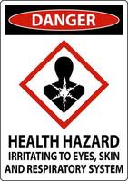 Danger Health Hazard GHS Sign On White Background vector