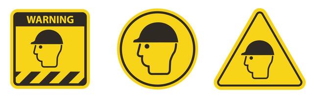 Symbol Wear Head Protection Isolate On White Background,Vector Illustration EPS.10 vector