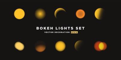 Set of isolated blurry bokeh lights vector decoration
