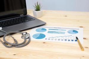 Stethoscope with financial statement photo