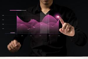 young investor or business man with graphic global network connection and graph chart of stock market investment trading photo