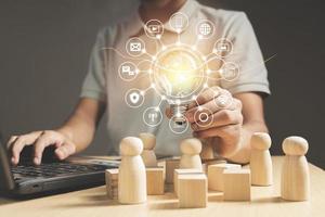 Iot internet of things social network digital marketing business and technology concept photo