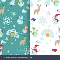 Cute winter seamless pattern vector