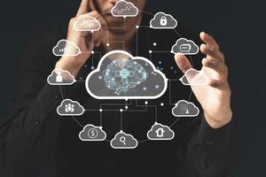 Artificial Intelegent technology. Cloud Computing Technology Internet Storage database big data Network photo