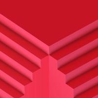 Fondo de vector de arquitectura de escaleras minimalista rojo de moda realista 3d