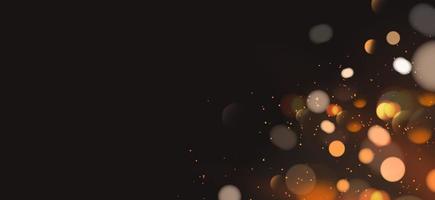 Blurry Bokeh lights glow and particles background with copy space vector