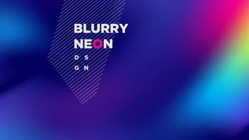 Wavy blurry abstract neon widescreen background vector