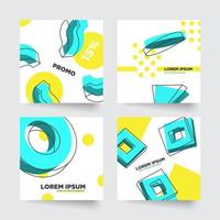 Trendy social media post set vector