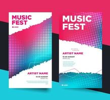 Modern social media music artist poster banner template collection vector