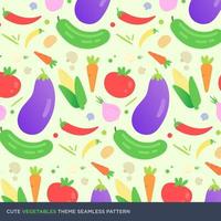 Cute vegetables seamless pattern vector