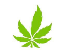 Vector design, illustration, icon or symbol of marijuana leaf shape