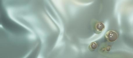 textura de seda fondo brillante y perlas y cristales ilustración 3d foto