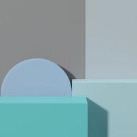 3d rendering of empty Podium in pastel color. Blank pedestal and shopfront with clean design. Minimal scene for  product display. photo