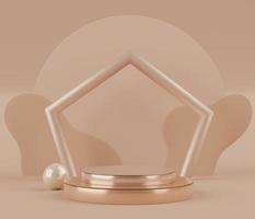 3D rendering abstract pastel simple geometric shapes with minimal displays podium or pedestal for mock up and products presentation  background. photo