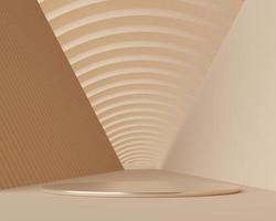 3D Abstract background of empty podium display for products and cosmetic presentation and mock up. Pastel pedestal or showcase with minimal geometry shapes. Colorful scene. photo