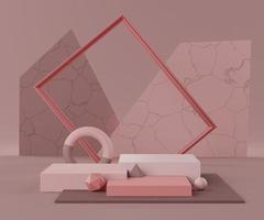 3d geometric forms. Minimal scene with podium. Empty platforms, stage,pedestal, and shopfront for mock up. Blank space for  product display. Abstract background for cosmetic advertising.