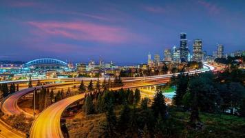 Seattle city downtown skyline cityscape of Washington state photo