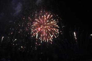 A view of a Fireworks Display on Blackpool Pleasure Beech photo