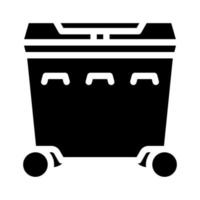 trash can plastic glyph icon vector illustration