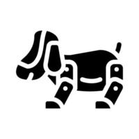 robotic dog pet toy glyph icon vector illustration