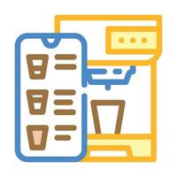 mobile phone application for control coffee machine color icon vector illustration